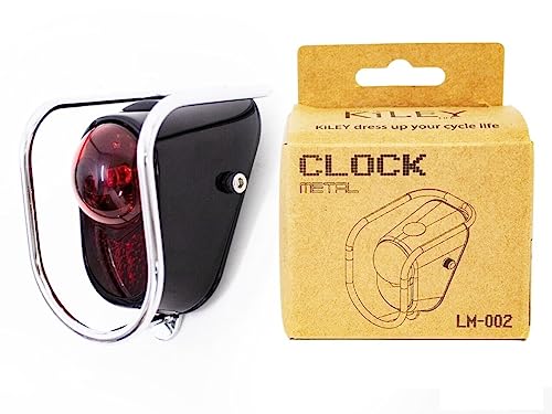 Rear LED Tail Lights for Bicycles - Gloss Black Vintage Style with Red Lens and Black Housing - Classic Tour Bike Velocipede Accessories (LM-002)