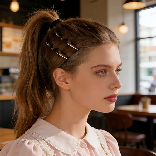 Pinzas para cabello estilo carey, pack de 2 miniatura 3