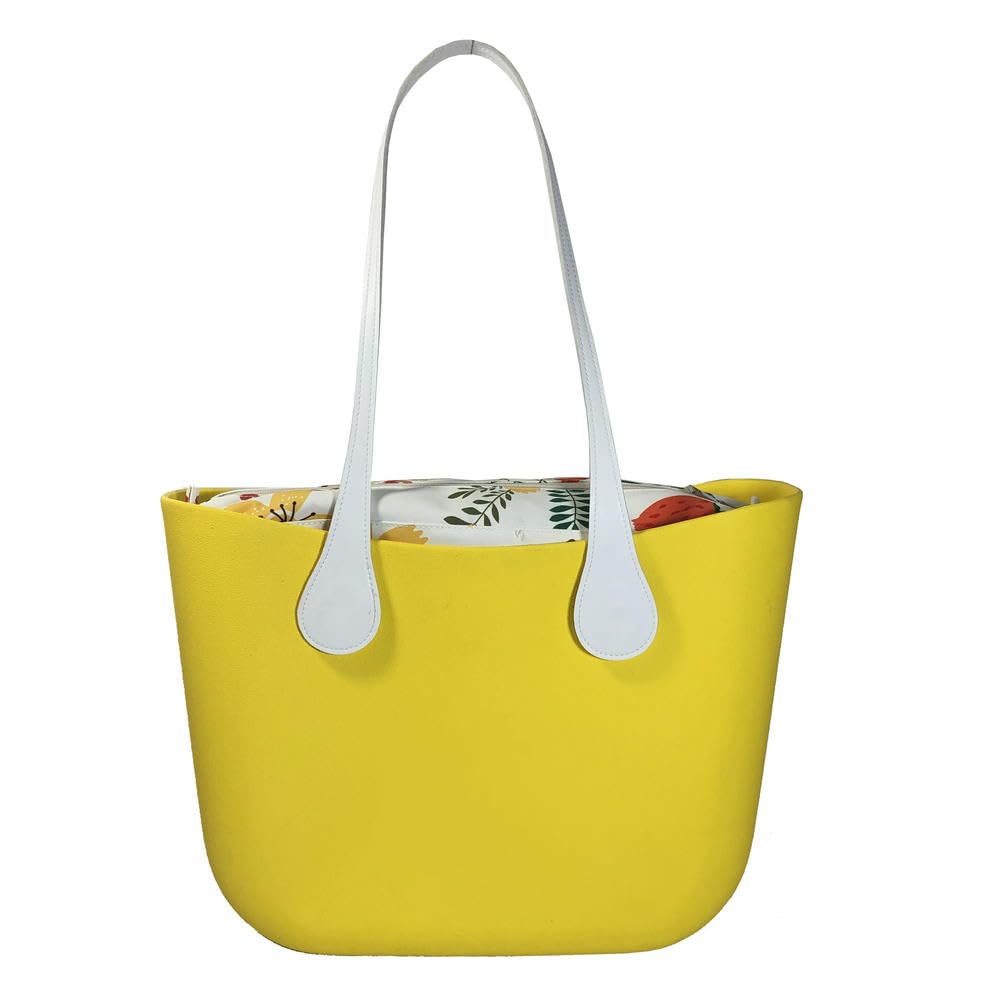 LIUXIN Bolso de Mano 3 en 1 de 85 cm con Asas + Bolso de Mano clásico + Inserto de EVA Impermeable para Playa para Mujer, Bolso de Mano Estilo Obag de Silicona