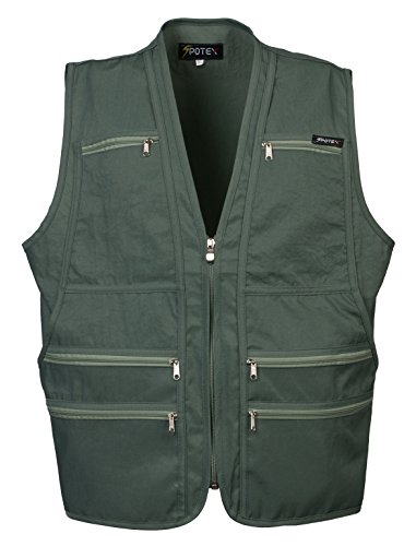 Image of Men's 9 Pockets Work Utility Vest Military Photo Safari Travel Vest Workwear Jacket