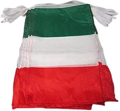 Italia 39.4 ft BUNTING Flag 20 banderas 18'' x 12'' - Banderas de cuerda italiana 11.8 x 17.7 in - AZ FLAG