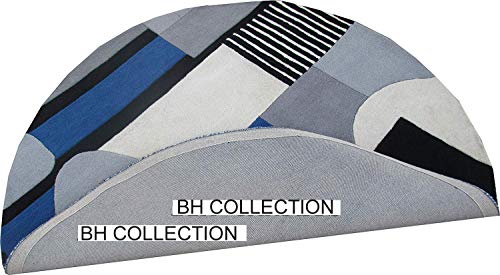 Image of Classical Look Embossed Curved Handmade Tufted Woolen Thick Plain Round Carpet for Bedroom Hall Size 8x8 feet (240X240 cm Round) Multi