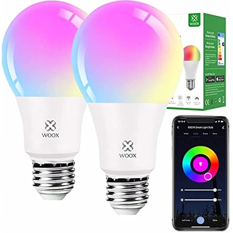 Woox Smart Bulb E27, LED Color Changing WiFi Light Bulbs, 10W 806LM(100W Equiv), Warm White 2700K - Cold White 6500K Dimmable Bulb Compatible with Alexa/Google for Daily/Christmas, 2.4Ghz WiFi Only Cover