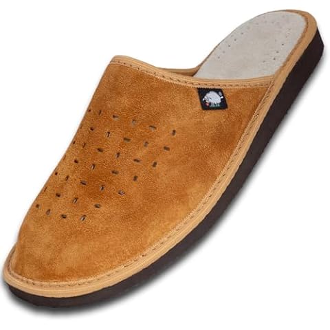 Foothugs Men's Memory Foam Slippers with Arch Support Cover