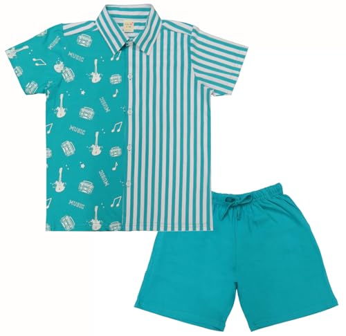 Image of Clothe Funn Boys Printed Cotton Half Sleeves T-Shirt & Shorts Set