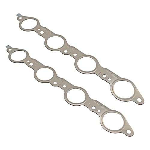 12617944 2 PCS LS MLS Header Exhaust Manifold Gasket Set Fits for Silverado Sierra Suburban 1500 2500 HD for Yukon CTS Escalade MLS LS LQ LM7 4.8L 5.3L 5.7L 6.0L 6.2L Engines Header Gasket