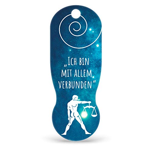 TRIGGI® der Einkaufswagenlöser – Einkaufswagenchip abziehbar, Sternzeichen Waage als Schlüsselanhänger