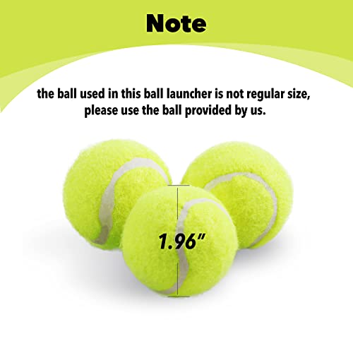Petprime Dog Automatic Ball Launcher Dog Interactive Toy Dog Fetch Toy Pet 2'' Mini Ball Thrower Throwing Game 3 Tennis Balls Tennis Mini Size Ball Launcher For Dogs Included Launch Distance 10-30Ft #TOP2