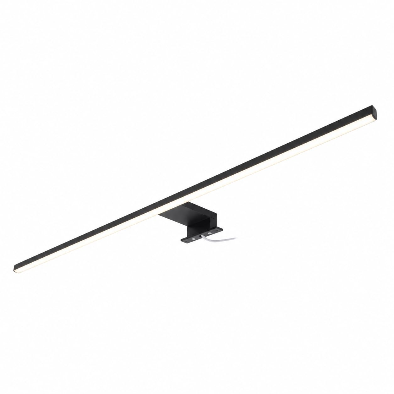 kalb LED Badleuchte Running Light 100 cm IP44 Spiegelleuchte mit Lichtlauf Effekt, 230V Badezimmerlampe für Wand oder Spiegelschrank, Schwarz/Chrom, 3000K/4000K (Schwarz, Neutralweiß)