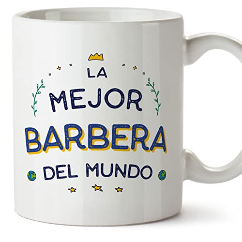 MUGFFINS Tazas para BARBERA mujer - En Español - Mejor del Mundo - 11 oz / 330 ml - Regalo original y divertido