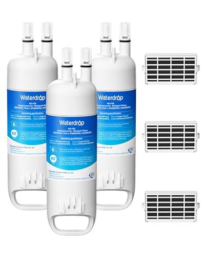 Image of Waterdrop EDR1RXD1 Refrigerator Water Filter Replacement for Everydrop Filter 1, W10295370A and Air Filter Replacement for Whirlpool W10311524, FreshFlow AIR 1, 3 Combo