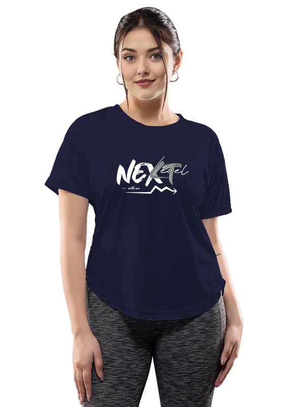 chkokko Womens Stylish Activewear Quick Dry Lightweight Breathable Printed Round Neck Half Sleeve Regular Fit Gym T Shirt for Sports Yoga and Training-picture-25