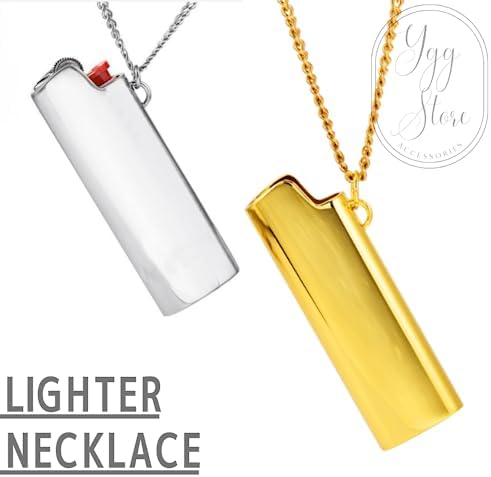 ライターネックレス　喫煙具 ライターケース ネックレス ホルダー ペンダント 銀 シルバー or 金