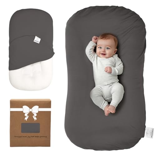 Image of Infant Support Cushion -Baby Support Cushion for Newborn, Oversized for 0-24 Months (36.5*20 inchs), Tummy Time Mat for Home and Travel, Soft Cotton, Supervised Use, Baby Essentials Gift -includ cover