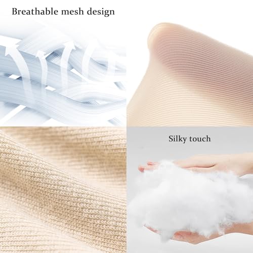 Image of No Show Socks with Invisible Sling Back Womens, 6 Pairs Low Cut Half Toe Topper Socks with Non-Slip Straps for Heels