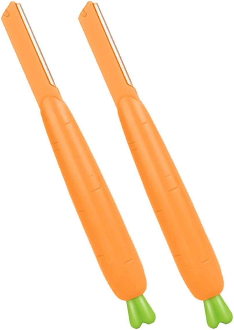 2pcs Carrot Shaped Eyebrow Trimmer Stainless Steel for Women