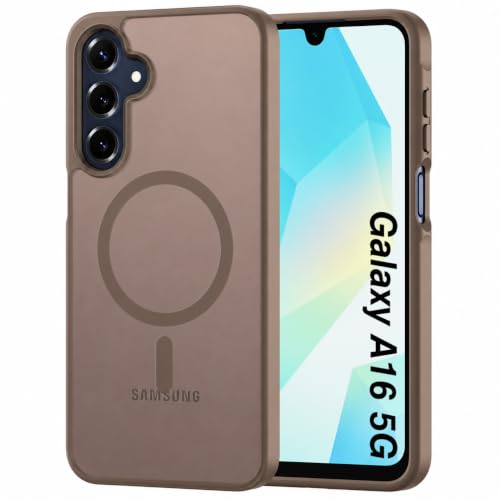 Image of Elzzi Magnetic Magsafe Designed for Samsung A16 5G Case Translucent Matte Hard PC + TPU Back Cover [Compatible with MagSafe] Phone Case (Desert Titanium)