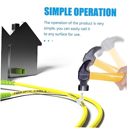 500 piezas de grapas para cables para gestión de cables, clips adhesivos para organizar cables en casa, oficina, pared y debajo del escritorio miniatura 4
