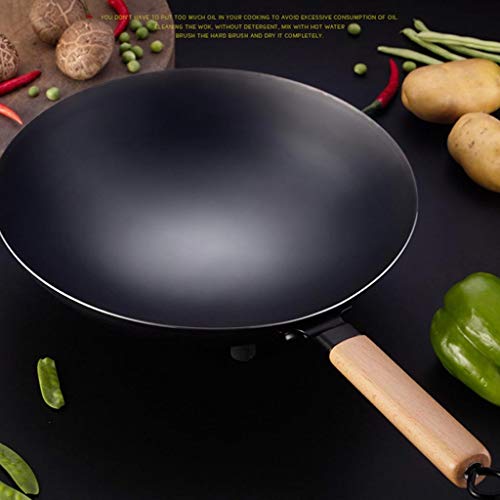 Wok tradicional de acero aleado con mango desmontable miniatura 2