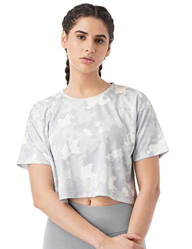 Image of PUMP'D Athleisure Women's Boxy Top for Gym -Lightweight, Anti-Odor, UV Protect, Ultra Soft Seams Cropped Regular Fit |Women for Training Wear | Workout Quick Dry Gym Wear Running Short T Shirt