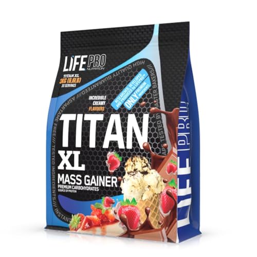 Life Pro Titan 3kg sin gluten para ganar masa muscular con liberación de energía secuencial