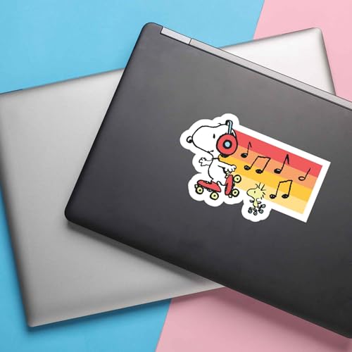 Image of Peanuts Snoopy Skating with Music Adhesive Vinyl Decal