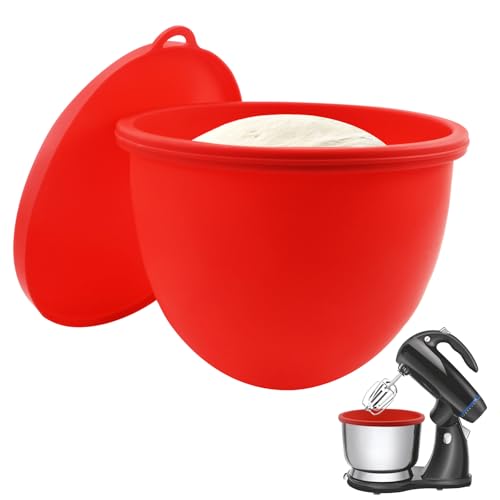 Silikon-Rührschüssel-Einsätze, Verdickte Silikon Austauschbare lebensmittelechte Einsätze mit Deckel für 5-Quart Küchenmaschinen von Kitchen Aid, Back- und Kochzubehör