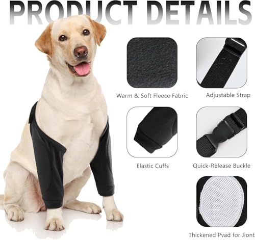 Image of Dog Elbow Protector for Front Leg Calluses, Dogs Joint Recovery Sleeve for Prevent Licking, Adjustable Dogs Elbow Pads Pet Leg Wound Care, Dog Knee Brace Protector Pads for Canine Sprain Arthritis,2XL