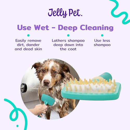 Jelly Pet Hunde-Badebürste, nass oder trocken zum Enthaaren