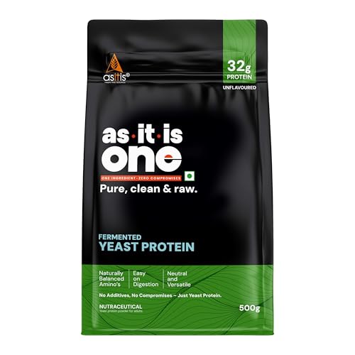 Image of AS-IT-IS One Fermented Yeast Protein - Unflavoured, Unsweetened, 500g, Helps Muscle Protein Synthesis, Higher Absorption, No Bloat or Beany Note, Sustainable Choice for All Ages Adults