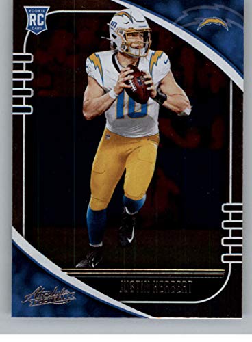 2020 Panini Absolute Football #167 Justin Herbert Los Angeles Chargers RC Rookie Card Official NFL Trading Card From Panini America