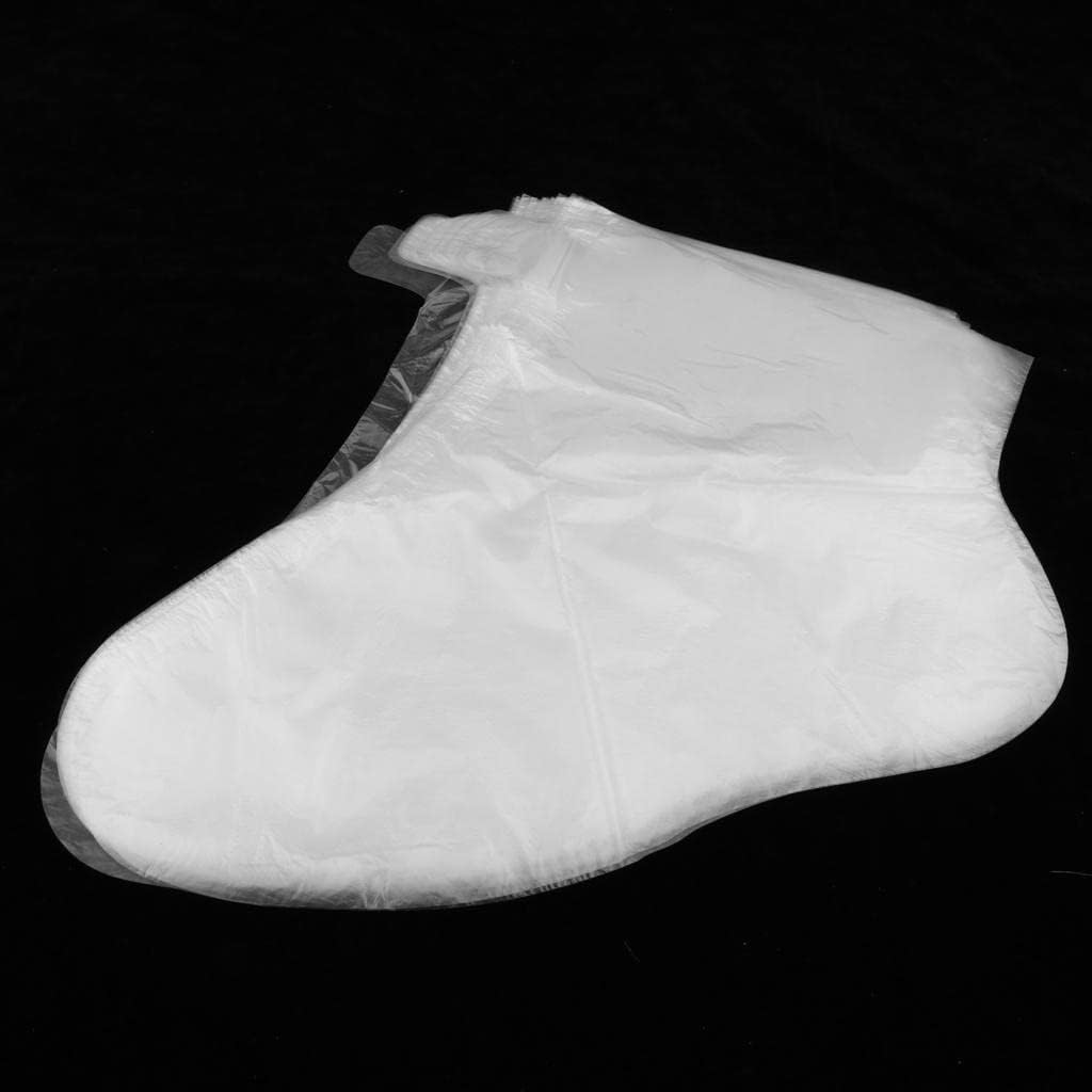 200-Pack White Disposable Foot Liners, Paraffin Wax Spa Liners with Stickers for Home or Salon Treatments, Soothes Arthritis Pain