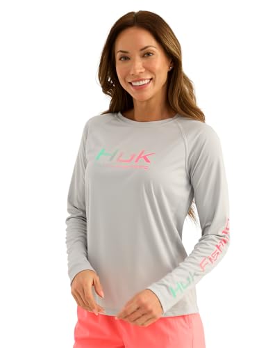 HUK Womens Pursuit Long Sleeve Shirt, Performance Shirt + Sun Protection