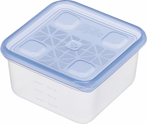 ??????????? Ziploc Container Storage Containers, Square, 33.8 fl oz (1,100 ml), Pack of 2