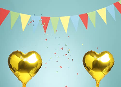 Image of 10pcs 18Inch Gold Mylar Heart Balloons Foil Balloons For Valentines Day Wedding Engagement and Baby Shower Party Decoration