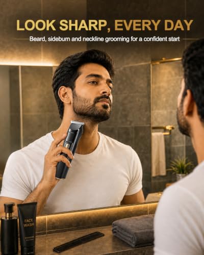Image of AREYZIN 18-in-1 All-in-One Trimmer for Men, Beard, Hair & Body Grooming Kit with Nose & Ear Trimmer, Multiple Length Combs, 120 Min Runtime, Digital Battery Display, Cordless