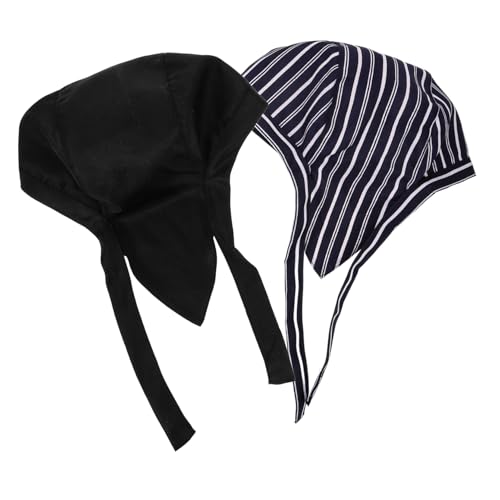 NOLITOY 2Pcs Adjustable Unisex Chef Hats Japanese Style Cloth Kitchen Caps for Men Women Comfortable and Practical Cooking Hats for Food Service Catering Uniforms