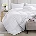 puredown Lightweight White Feather Comforter Full Size Ultra Soft Thin Light Warmth Box Stitched Duvet Insert for Warmer Climates/Sleeper