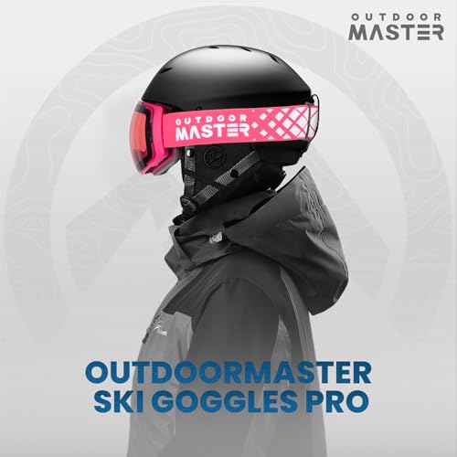 Image of OutdoorMaster Ski Goggles PRO - Frameless, Interchangeable Lens 100% UV400 Protection Snow Goggles for Men & Women (Photochromic Rose VLT8%-70%)