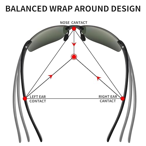 Image of JIM HALO Sport Sunglasses Men Womens TR90 Rimless for Driving Running Golf | Polarized /Non polarized,Lightweight,17g /0.6oz,Rectangle,Wrap Around,Cycling,Fishing,Outdoor Activities