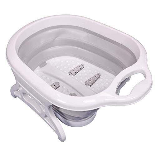 AVIAXO Large Foot Soaking Tub, bucket for feet, foot bath, foot tub, for at Home Spa Pedicures. Plastic/Rubber Foldable Bucket For Soaking Feet to Apply Callus Remover, or Use Pumice Stone