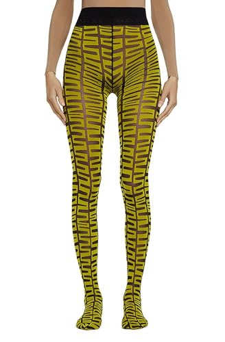 Image of Vintage 60s Printed Funky Tights for Women Y2K Tie Dye Mesh Pantyhose Skinny Body Shaping Leggings Streetwear