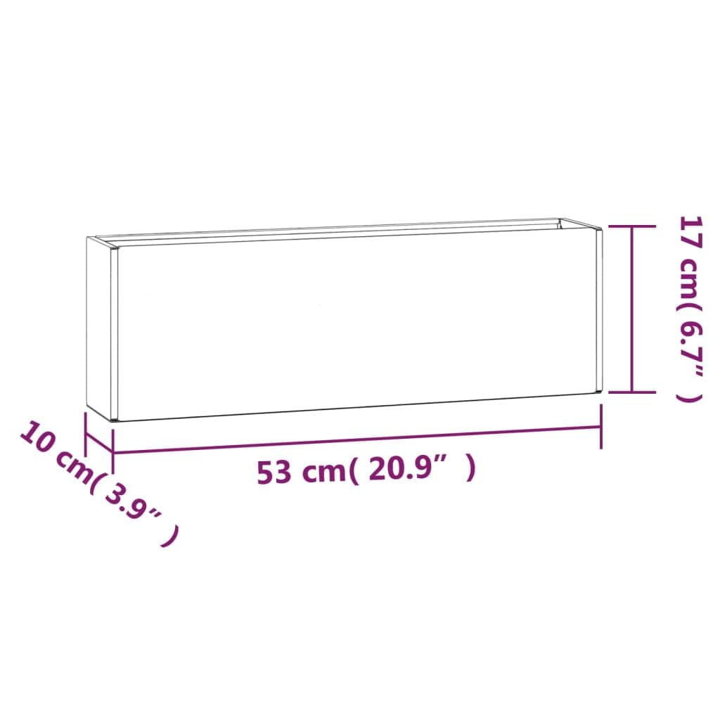 vidaXL Jardinières murales 2 pcs Rouillé Acier corten 53x10x17 cm
