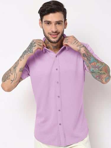 Image of Nobel Monk Men's Solid Casual Shirt |Half Sleeve | Regular Fit |Stylish Shirt for Men