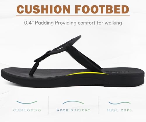 Image of ONCAI Womens Flip Flops Fashion Flat Sandals Summer Vacations Casual Cute Slip On Dressys Sandals for Woman Size 6-11