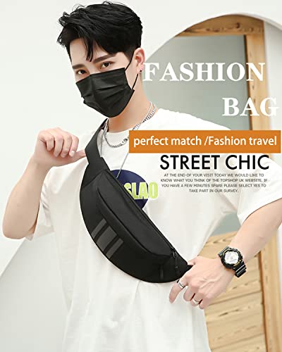 QKUDS Bumbags and Fanny Packs Waterproof for Men Women Waist Packs Bag for Running Dog Walking Hiking Travelling, black, 均码, Sports - Image 7