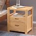 FXBFAG Comodino in Pino, Comodini per Camera da Letto Moderni e Semplici in Legno Massello, Mini Mobiletto con Due Cassetti, Mobiletto Multifunzione a Scomparto Aperto (Color : Wood Color)
