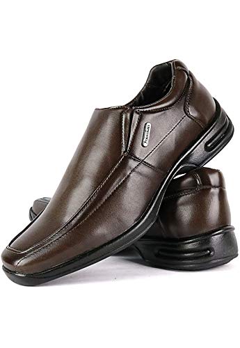 Kit 2 Pares de Sapato Social Anti Stress Ortopédico Conforto Marrom e Preto (40)
