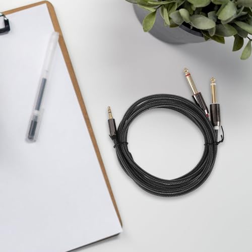 Cable de audio 3.5mm a dual 6.35mm de 1.8m negro miniatura 7