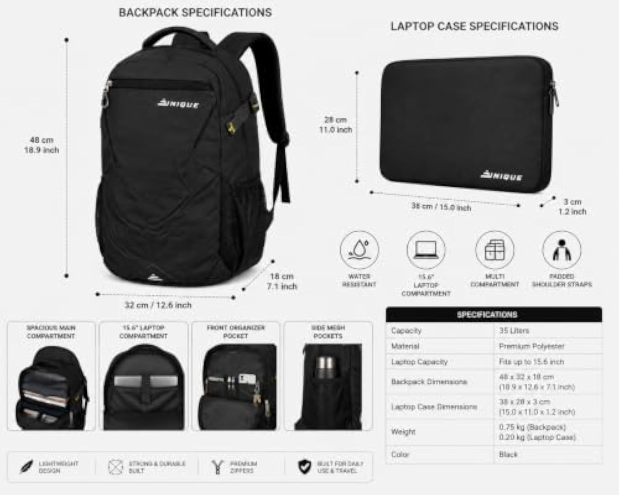 BOSS Laptop Backpack, 40L